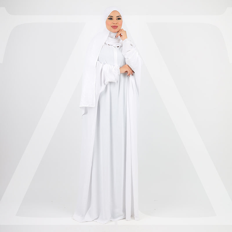 Practical Crepe Saudi prayer dress  with headscarf- plain