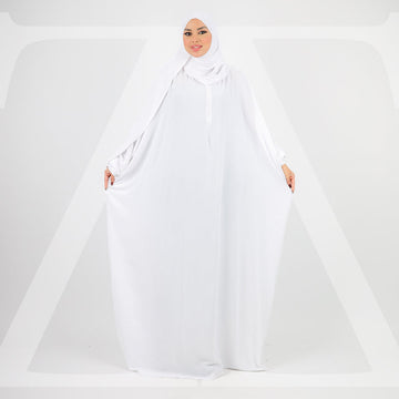 Practical Crepe Saudi prayer dress  with headscarf- plain