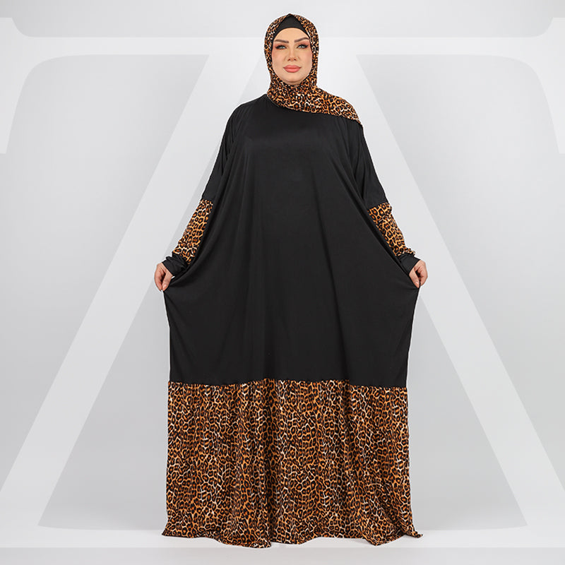 Practical Saudi Jersey  prayer dress with headscarf