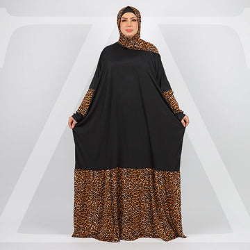 Practical Saudi Jersey  prayer dress with headscarf