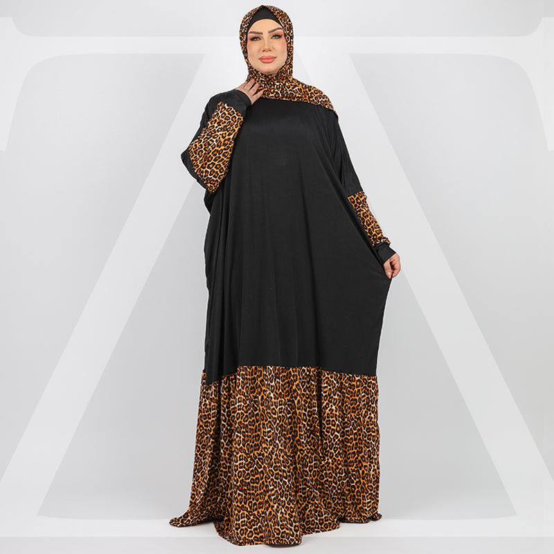 Practical Saudi Jersey  prayer dress with headscarf