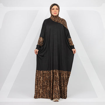 Practical Saudi Jersey  prayer dress with headscarf