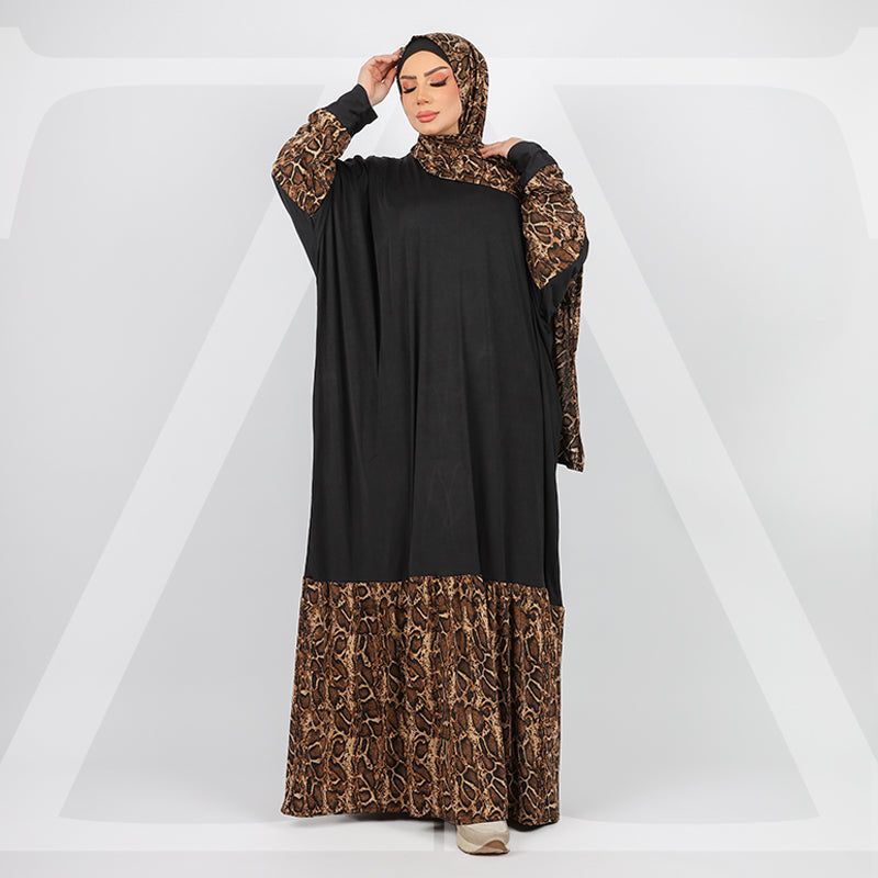 Practical Saudi Jersey  prayer dress with headscarf