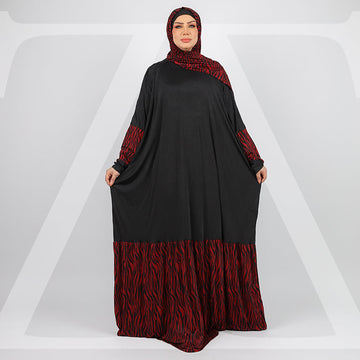 Practical Saudi Jersey  prayer dress with headscarf