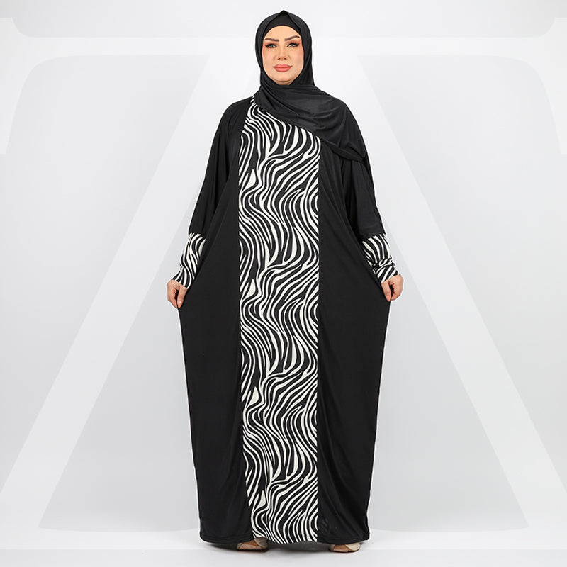 Practical Saudi Jersey  prayer dress with headscarf