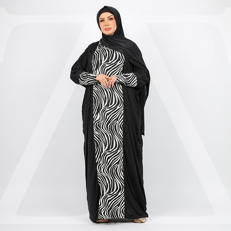 Practical Saudi Jersey  prayer dress with headscarf
