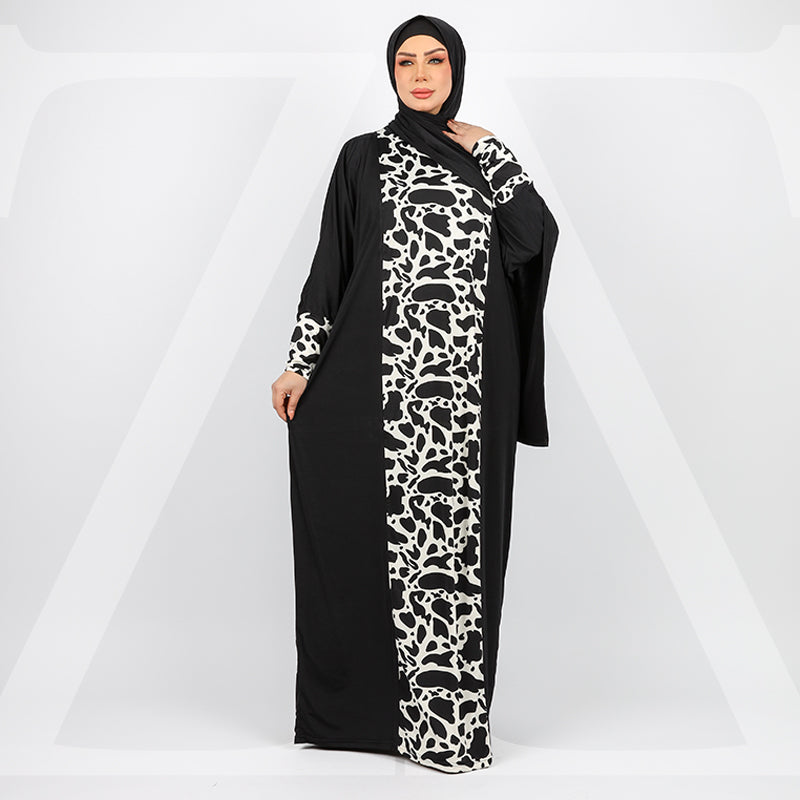Practical Saudi Jersey  prayer dress with headscarf