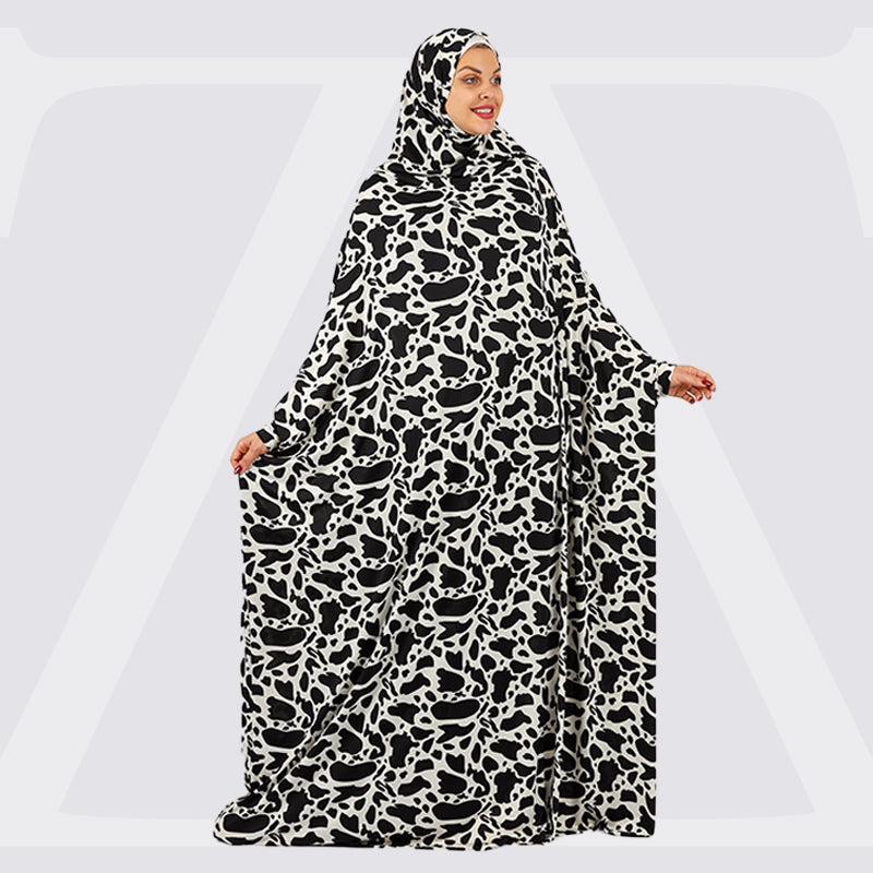 Practical  Kuwaiti Jersey prayer dress  with headscarf