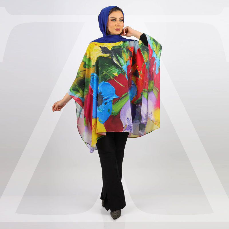 Chiffon Poncho - Printed