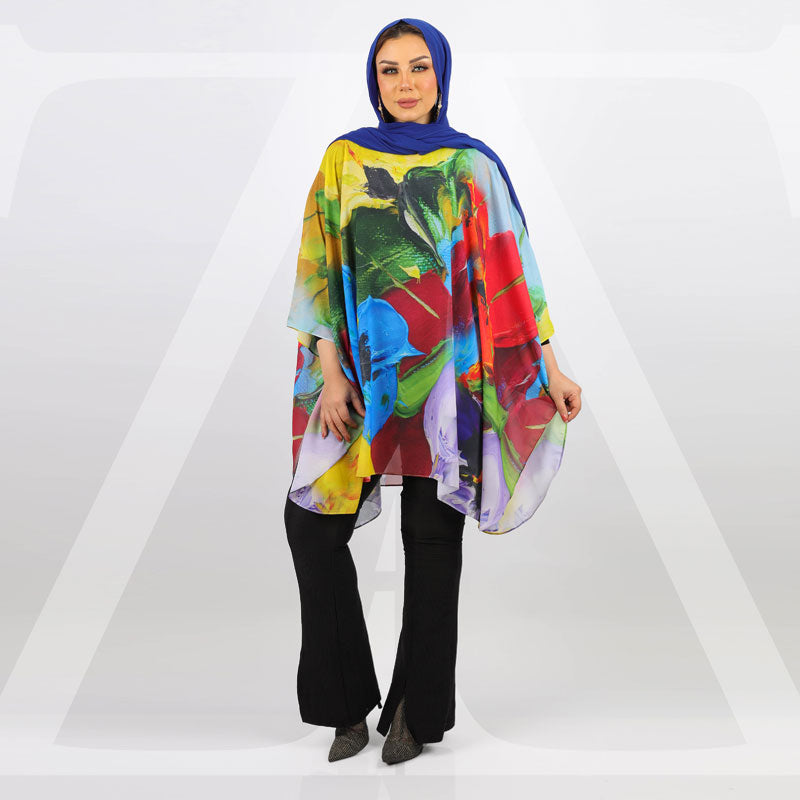 Chiffon Poncho - Printed