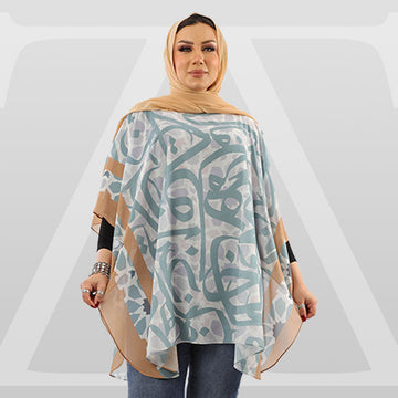 Chiffon Poncho - Printed