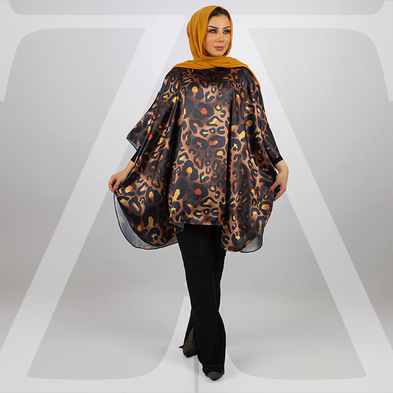 Silky Satin Poncho - Printed