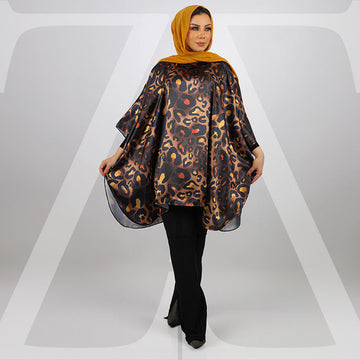 Silky Satin Poncho - Printed