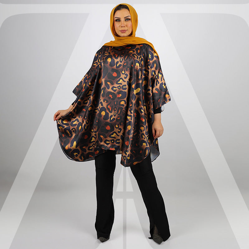 Silky Satin Poncho - Printed