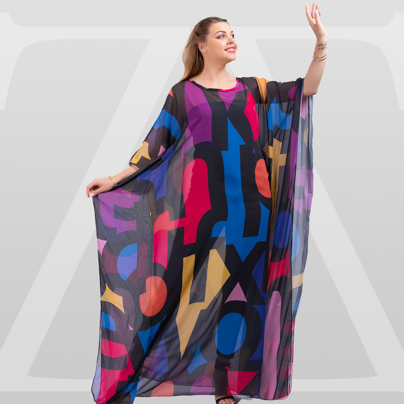 Dubai Chiffon Jalabiya- Printed