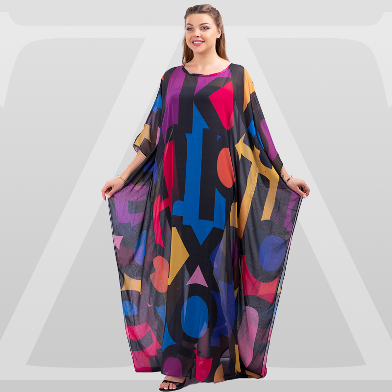 Dubai Chiffon Jalabiya- Printed