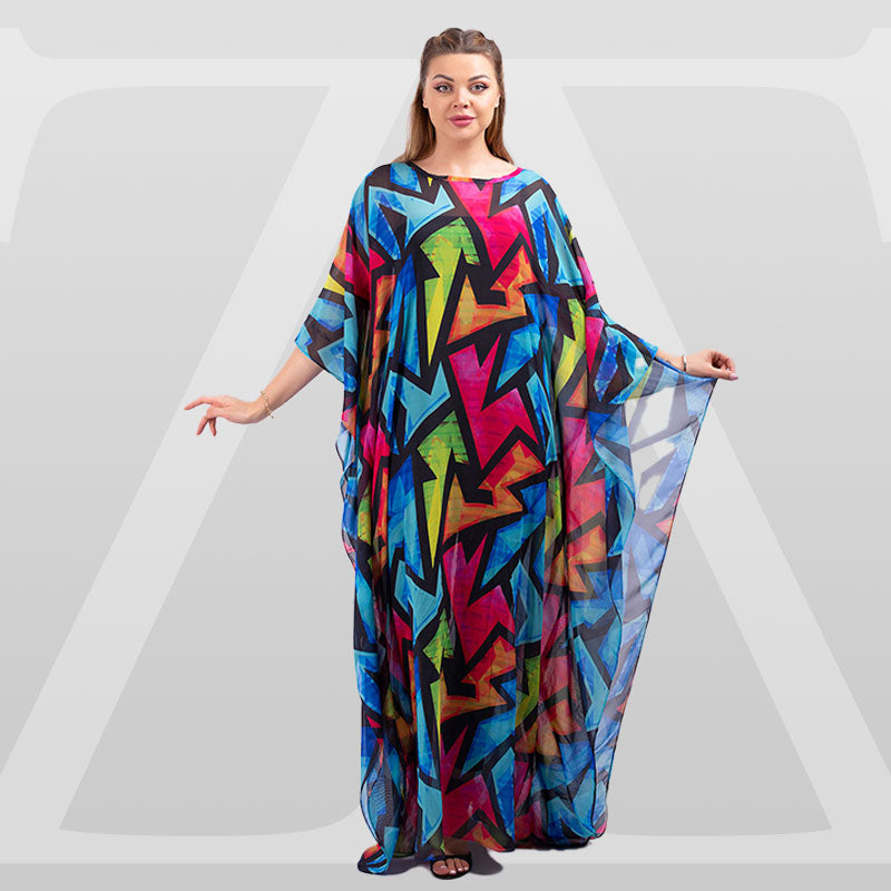 Dubai Chiffon Jalabiya- Printed