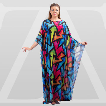 Dubai Chiffon Jalabiya- Printed