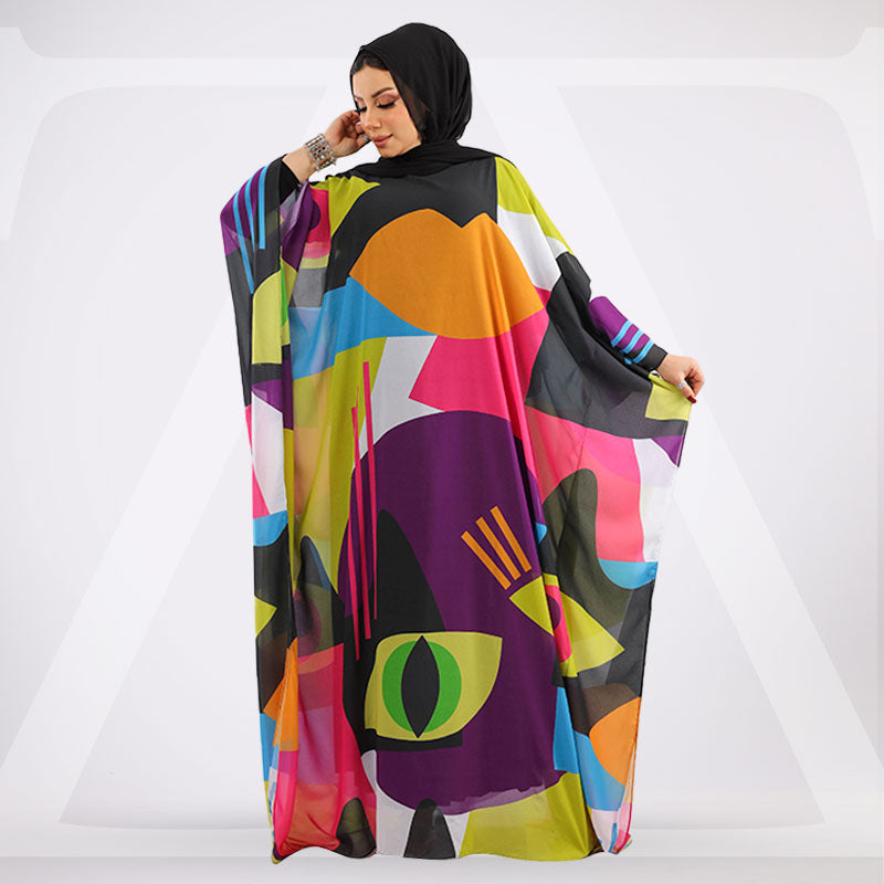 Dubai Chiffon Jalabiya- Printed