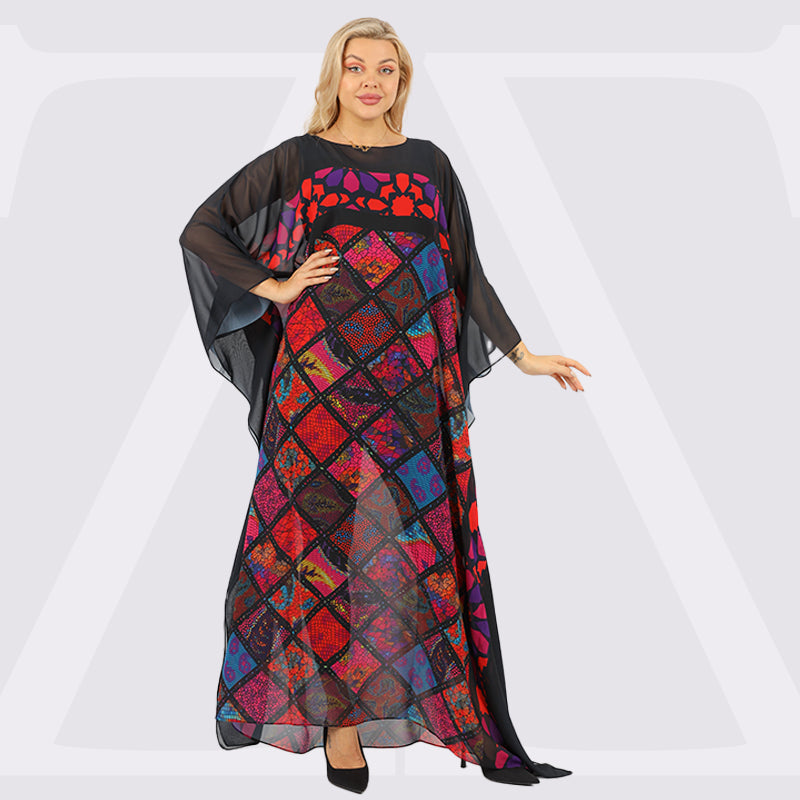 Dubai Chiffon Jalabiya- Printed