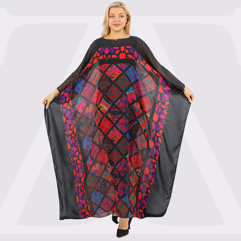 Dubai Chiffon Jalabiya- Printed