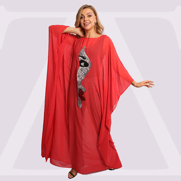 Dubai  Chiffon Jalabiya- Embroidered