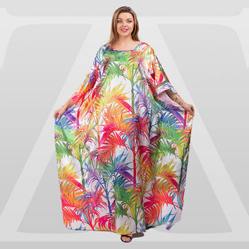 Dubai Silky Satin Jalabiya - Printed