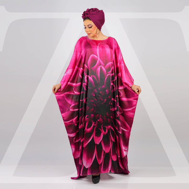 Dubai Silky Satin Jalabiya - Printed