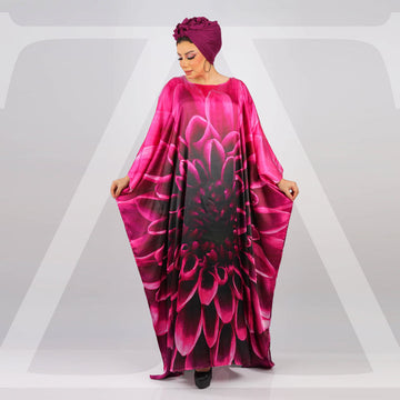 Dubai Silky Satin Jalabiya - Printed