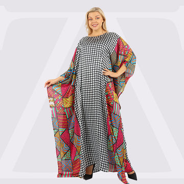 Dubai Silky Satin Jalabiya - Printed