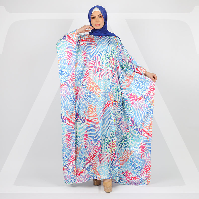 Dubai Silky Satin Jalabiya - Printed