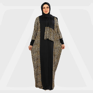 Practical Saudi Jersey  prayer dress with headscarf