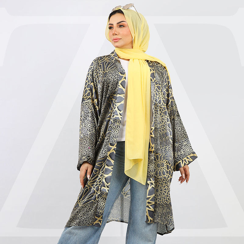 Silky Satin Cardigan-Printed